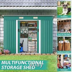 4.2'x9.1' Outdoor Storage Shed Utility Metal Tool House Backyard Lawn Waterproof