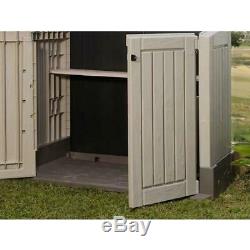 4.3 x 2.5 Outdoor Horizontal Storage Shed Beige/Brown