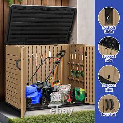 4.3x3.4 Ft Outdoor Resin Storage 35 CuFt Tools Patio Shed Lockable X-Shape Door