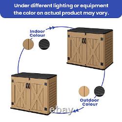4.3x3.4 Ft Outdoor Resin Storage 35 CuFt Tools Patio Shed Lockable X-Shape Door
