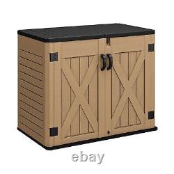 4.3x3.4 Ft Outdoor Resin Storage 35 CuFt Tools Patio Shed Lockable X-Shape Door
