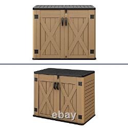 4.3x3.4 Ft Outdoor Resin Storage 35 CuFt Tools Patio Shed Lockable X-Shape Door