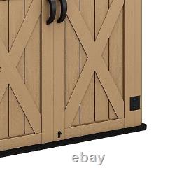4.3x3.4 Ft Outdoor Resin Storage 35 CuFt Tools Patio Shed Lockable X-Shape Door