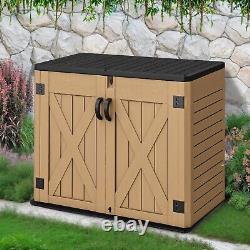 4.3x3.4 Ft Outdoor Resin Storage 35 CuFt Tools Patio Shed Lockable X-Shape Door