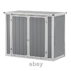 4.7'x2.5' FT Horizontal Resin Storage 35 CuFt Outdoor Tool Shed with Hydraulic Rod