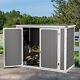 4.7x2.5 Ft Outdoor Storage Shed 35 Cu. Ft Horizontal Resin Tool Shed With Floor