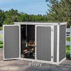 4.7x2.5 FT Outdoor Storage Shed 35 Cu. Ft Horizontal Resin Tool Shed with Floor