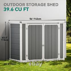 4.7x2.5 FT Outdoor Storage Shed 35 Cu. Ft Horizontal Resin Tool Shed with Floor