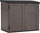 4' X 2' Horizontal Storage Shed Natural Wood-like Outdoor Storage For Trash Ca