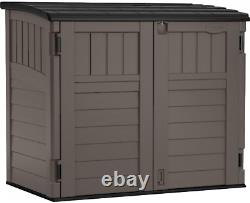 4' X 2' Horizontal Storage Shed Natural Wood-Like Outdoor Storage for Trash Ca