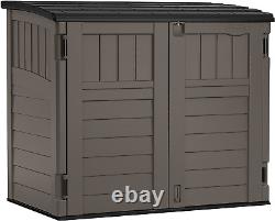 4' X 2' Horizontal Storage Shed Natural Wood-Like Outdoor Storage for Trash Ca