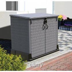 4 ft. W x 2 ft. D Plastic Horizontal Garbage Tool Storage Shed Garden Backyard