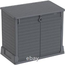 4 ft. W x 2 ft. D Plastic Horizontal Garbage Tool Storage Shed Garden Backyard