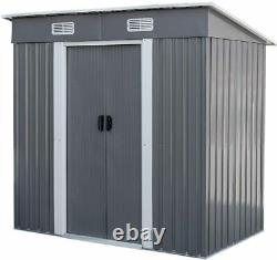 4 x 6 Ft Outdoor Storage Shed Lockable Organizer for Garden Backyard Tools