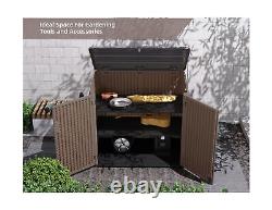 50 Cu. Ft. Horizontal Outdoor Storage Shed, HDPE Patio Storage Cabinet with S