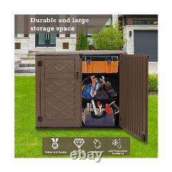 50 Cu. Ft. Horizontal Outdoor Storage Shed, HDPE Patio Storage Cabinet with S