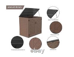50 Cu. Ft. Horizontal Outdoor Storage Shed, HDPE Patio Storage Cabinet with S