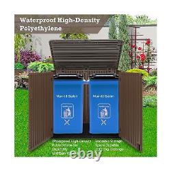 50 Cu. Ft. Horizontal Outdoor Storage Shed, HDPE Patio Storage Cabinet with S