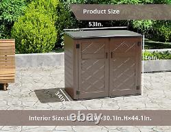 50 Cu. Ft. Horizontal Outdoor Storage Shed, HDPE Patio Storage Cabinet with Shel