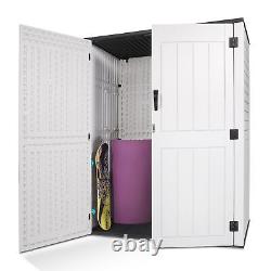 52 Cu. Ft Outdoor Storage Box Horizontal Resin Patio Garden Shed with Lockable Door