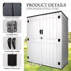 52 Cu. Ft Outdoor Storage Box Horizontal Resin Patio Garden Shed with Lockable Door