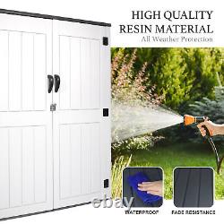 52 Cu. Ft Outdoor Storage Box Horizontal Resin Patio Garden Shed with Lockable Door