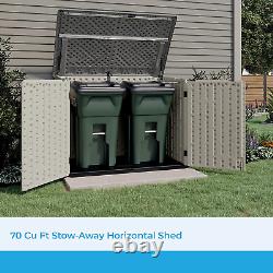 5. 4 Ft. X 3. 2 Ft Horizontal Stow-Away Storage Shed Natural Wood-Like Outdoor