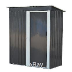 5.5'x3'x6' Outdoor Garden Storage Tools Shed Backyard Lawn Utility Metal Gray