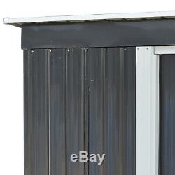 5.5'x3'x6' Outdoor Garden Storage Tools Shed Backyard Lawn Utility Metal Gray