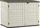 5.9 Ft X 3.7 Ft Horizontal Storage Shed Outdoor Trash Cans Yard Tools Resin Hing