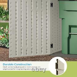 5.9 Ft X 3.7 Ft Horizontal Storage Shed Outdoor Trash Cans Yard Tools Resin Hing