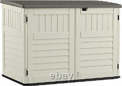 5.9 Ft. X 3.7 Ft Horizontal Stow-Away Storage Shed Natural Wood-Like Outdoor S
