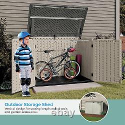 5.9 Ft. X 3.7 Ft Horizontal Stow-Away Storage Shed Natural Wood-Like Outdoor S