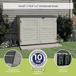5.9 ft. X 3.7 ft Horizontal Stow-Away Storage Shed Natural Wood-like Outdoo