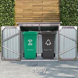 67 Cu. Ft Outdoor Metal Storage Shed Garden Horizontal Cabinet Box Waterproof