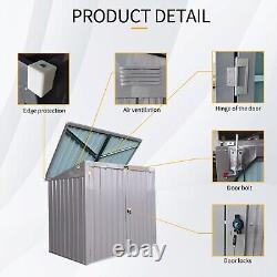 67 Cu. Ft Outdoor Metal Storage Shed Garden Horizontal Cabinet Box Waterproof