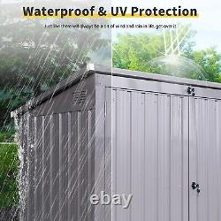 67 Cu. Ft Outdoor Metal Storage Shed Garden Horizontal Cabinet Box Waterproof