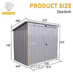 67 Cu. Ft Outdoor Metal Storage Shed Garden Horizontal Cabinet Box Waterproof