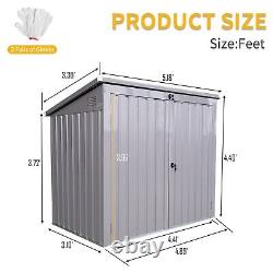 67 Cu. Ft Outdoor Metal Storage Shed Garden Horizontal Cabinet Box Waterproof