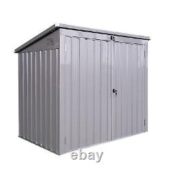 67 Cu. Ft Outdoor Metal Storage Shed Garden Horizontal Cabinet Box Waterproof