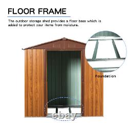 6FT. Wx6FT. D Metal Storage Shed Appealing horizontal siding in woodgrain withcof