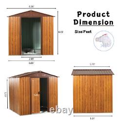 6FT. Wx6FT. D Metal Storage Shed Appealing horizontal siding in woodgrain withcof