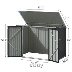 6 Ft. W X 3 Ft. D Galvanized Steel Horizontal Garage Shed