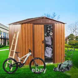 6 Ft. W X D Metal Storage Shed Appealing horizontal siding in woodgrain with