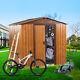6 Ft X 6 Ft Metal Storage Shed With Pad-lockable Sliding Doors Yellow Brown