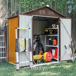 6'X4' Lockable Outdoor Metal Storage Shed Garden Tool Shed Backyard Utility Room