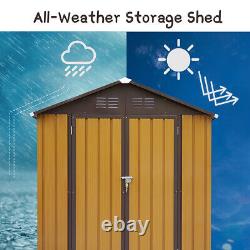 6'X4' Lockable Outdoor Metal Storage Shed Garden Tool Shed Backyard Utility Room