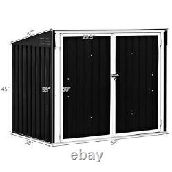 6'x3' Horizontal Storage Shed 68 Cu Ft Garbage Cans Tools Accessories Heavy-Duty