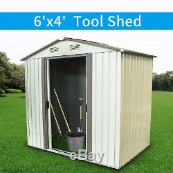 6'x4' Outdoor Garden Storage Shed Patio Tool House Mental Toolshed Utility Lawn