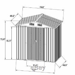 6'x4' Outdoor Garden Storage Shed Patio Tool House Mental Toolshed Utility Lawn